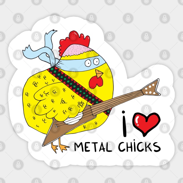 I love metal chicks Sticker by adrianserghie